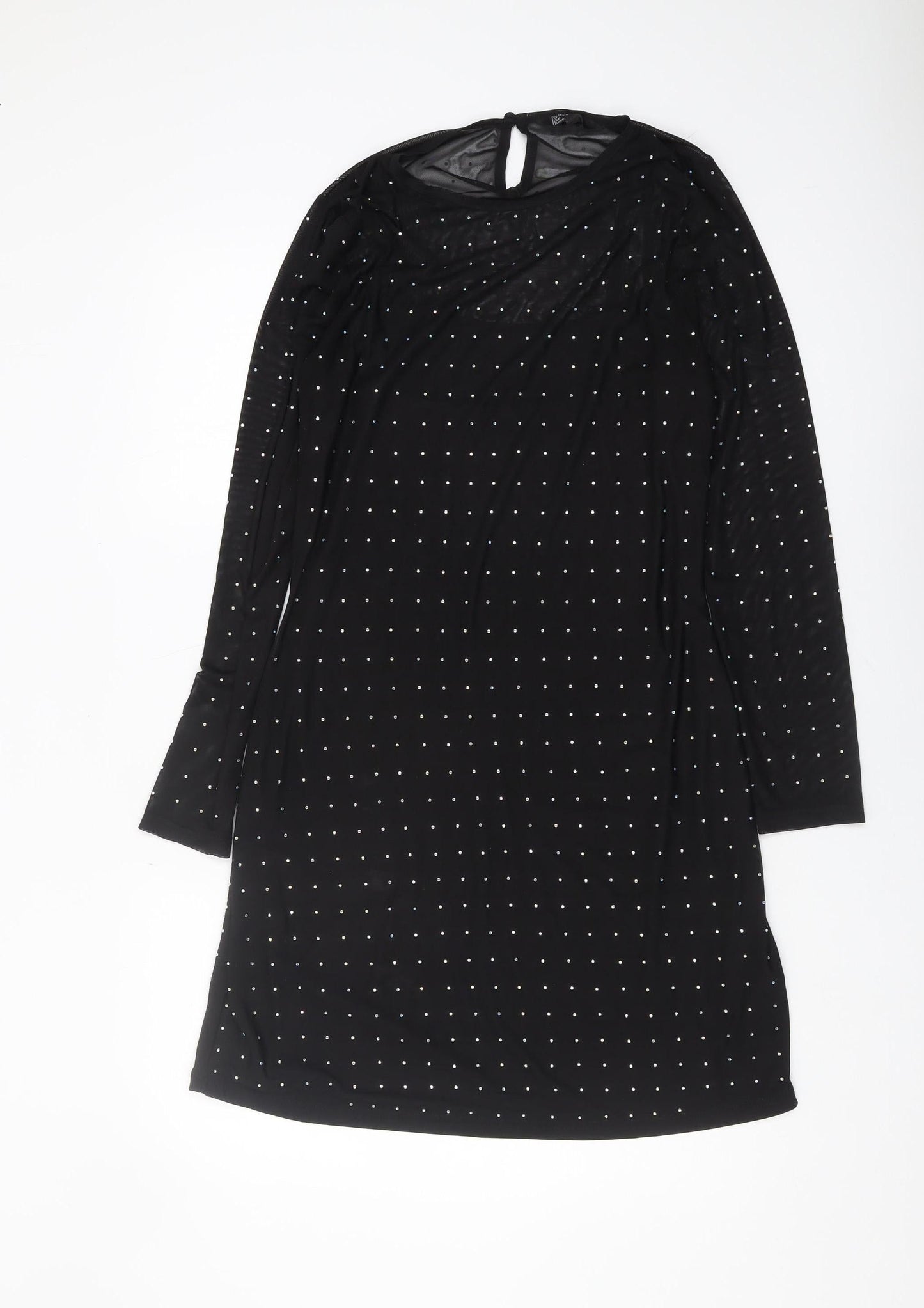 Friends Like These Black Long Sleeve Studded Dress