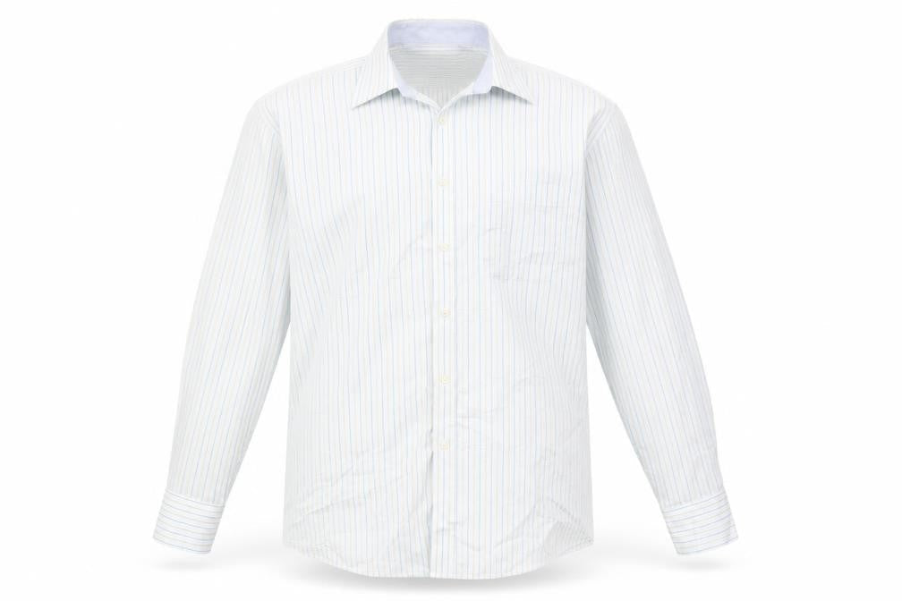 Marks & Spencer Men's Blue Striped Shirt, Size 42