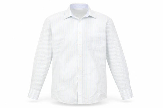 Marks & Spencer Men's Blue Striped Shirt, Size 42