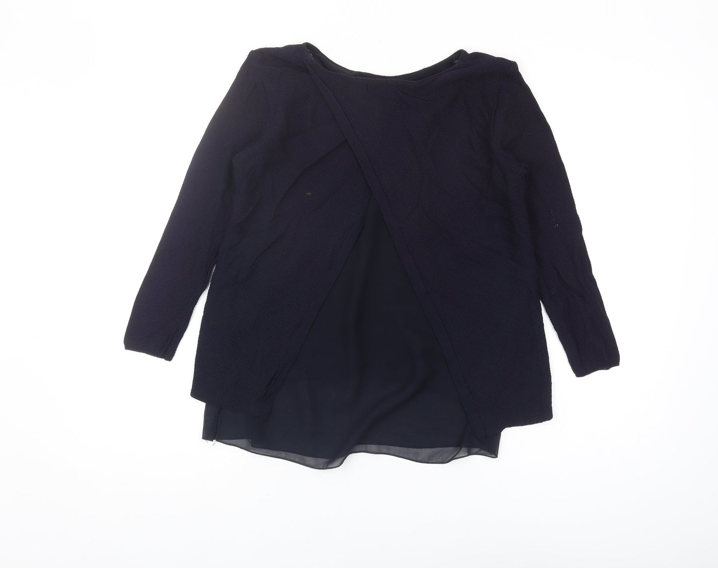 Zara Women's Black Knit Blouse, Size S, Round Neck