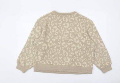 Marks & Spencer Women's Beige Animal Print Pullover Jumper