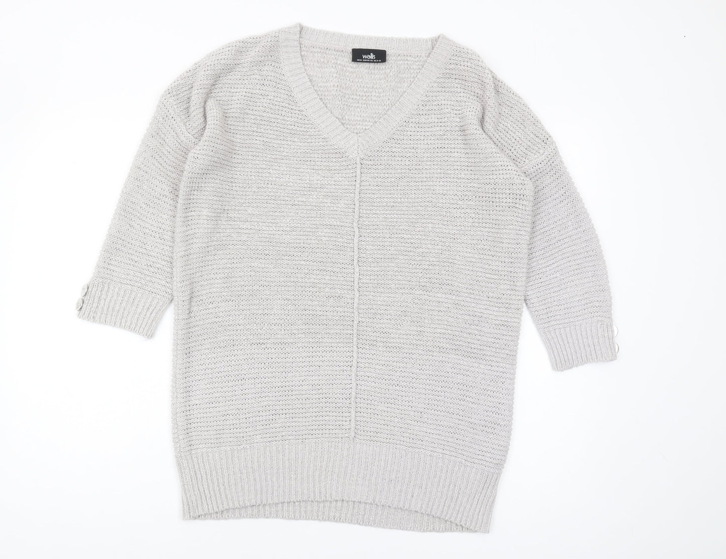 Wallis Women's Ivory V-Neck Knit Jumper, Size M