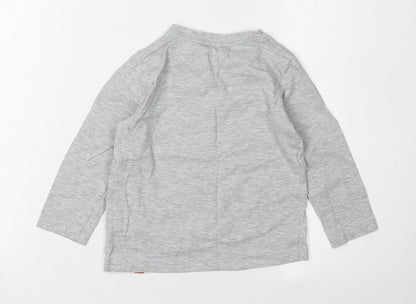 Back view of Spider-Man boys’ long sleeve grey t-shirt 3 years