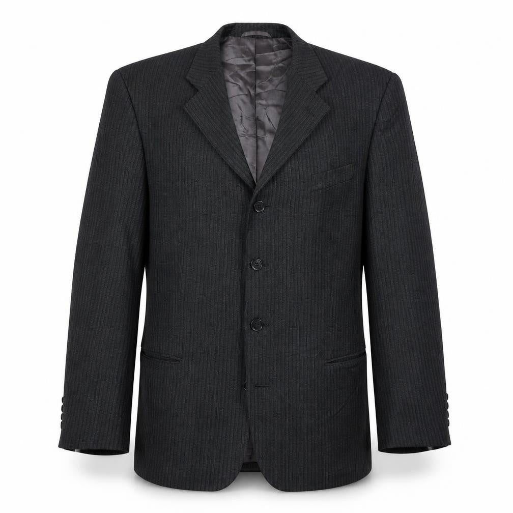 Hugo James Men's Grey Striped Blazer 44R