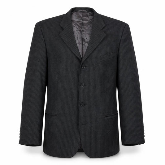 Hugo James Men's Grey Striped Blazer 44R