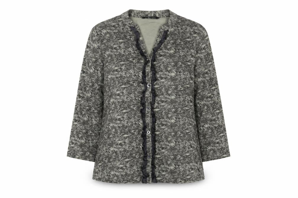 Benhams Women's Grey Long Sleeve V-Neck Blouse