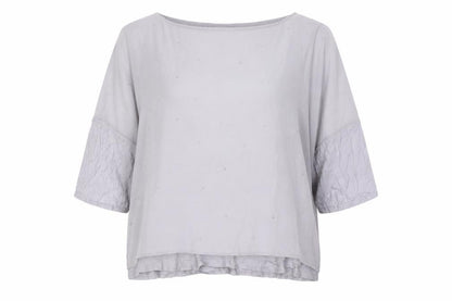 Wallis Women’s Grey Studded Blouse XL 3/4 Sleeve Relaxed