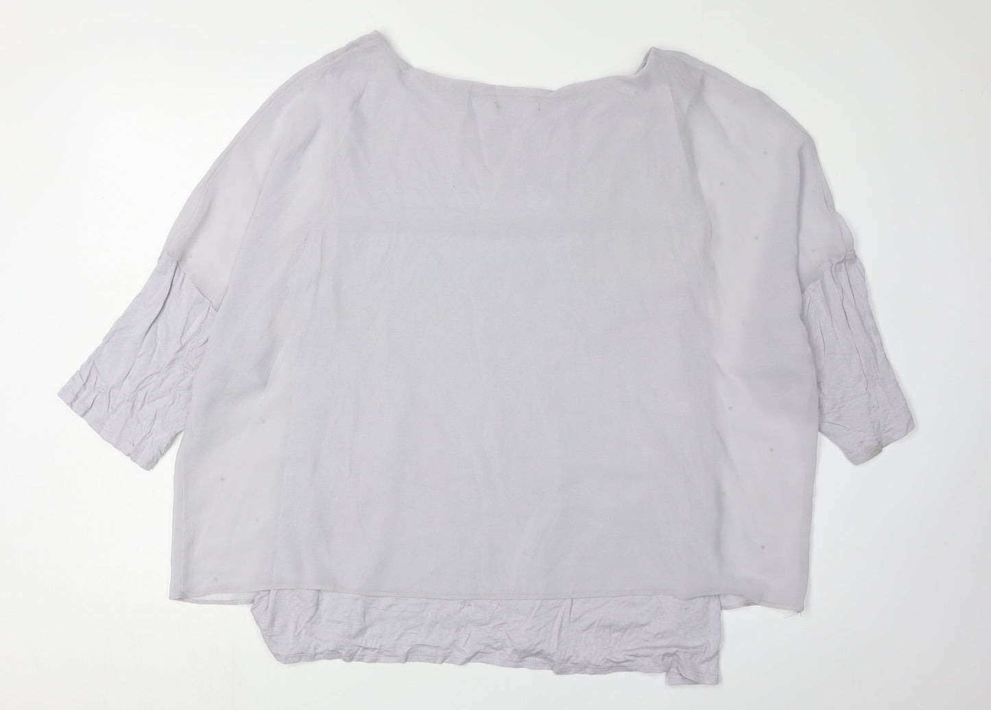 Wallis Women’s Grey Studded Blouse XL 3/4 Sleeve Relaxed