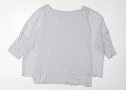 Wallis Women’s Grey Studded Blouse XL 3/4 Sleeve Relaxed