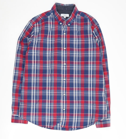 Next Men's Multicoloured Plaid Button-Up Shirt