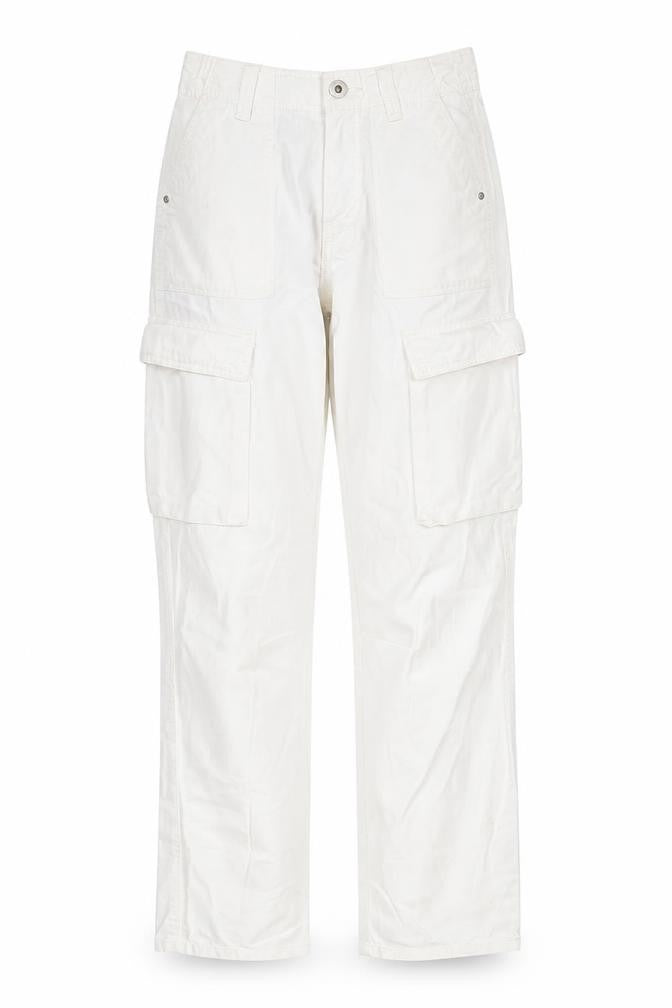 Bershka Women's White Cargo Trousers Size 6