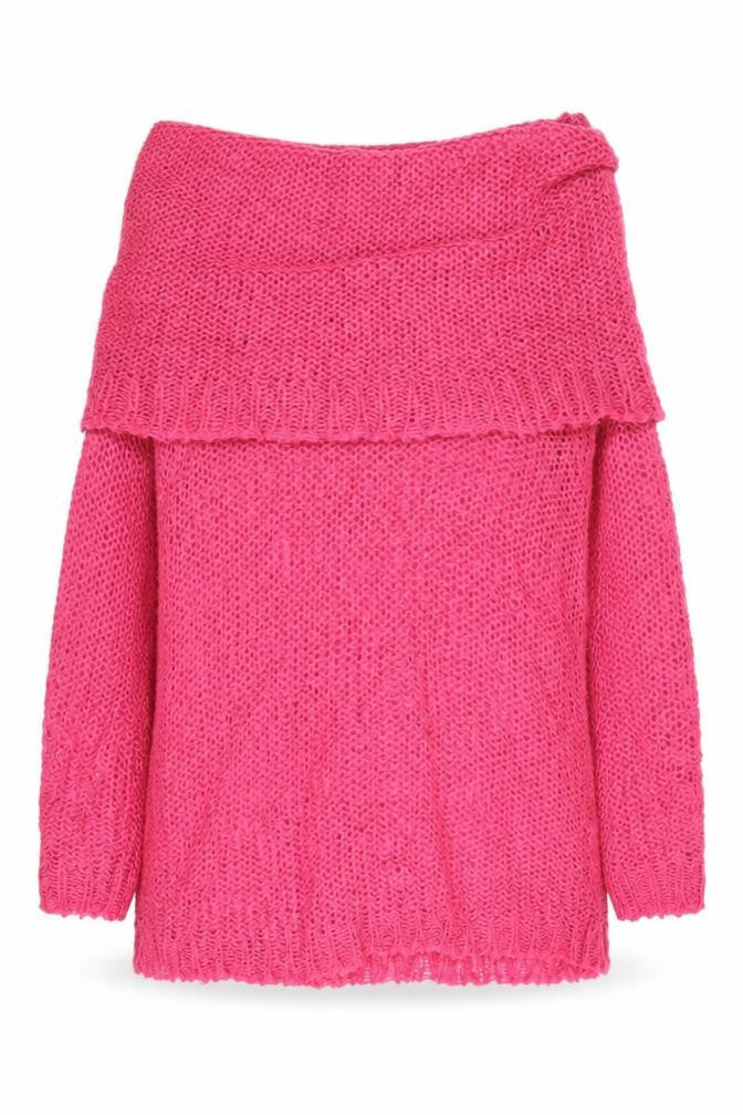 Women's Pink Open-Knit Jumper UK Size 6
