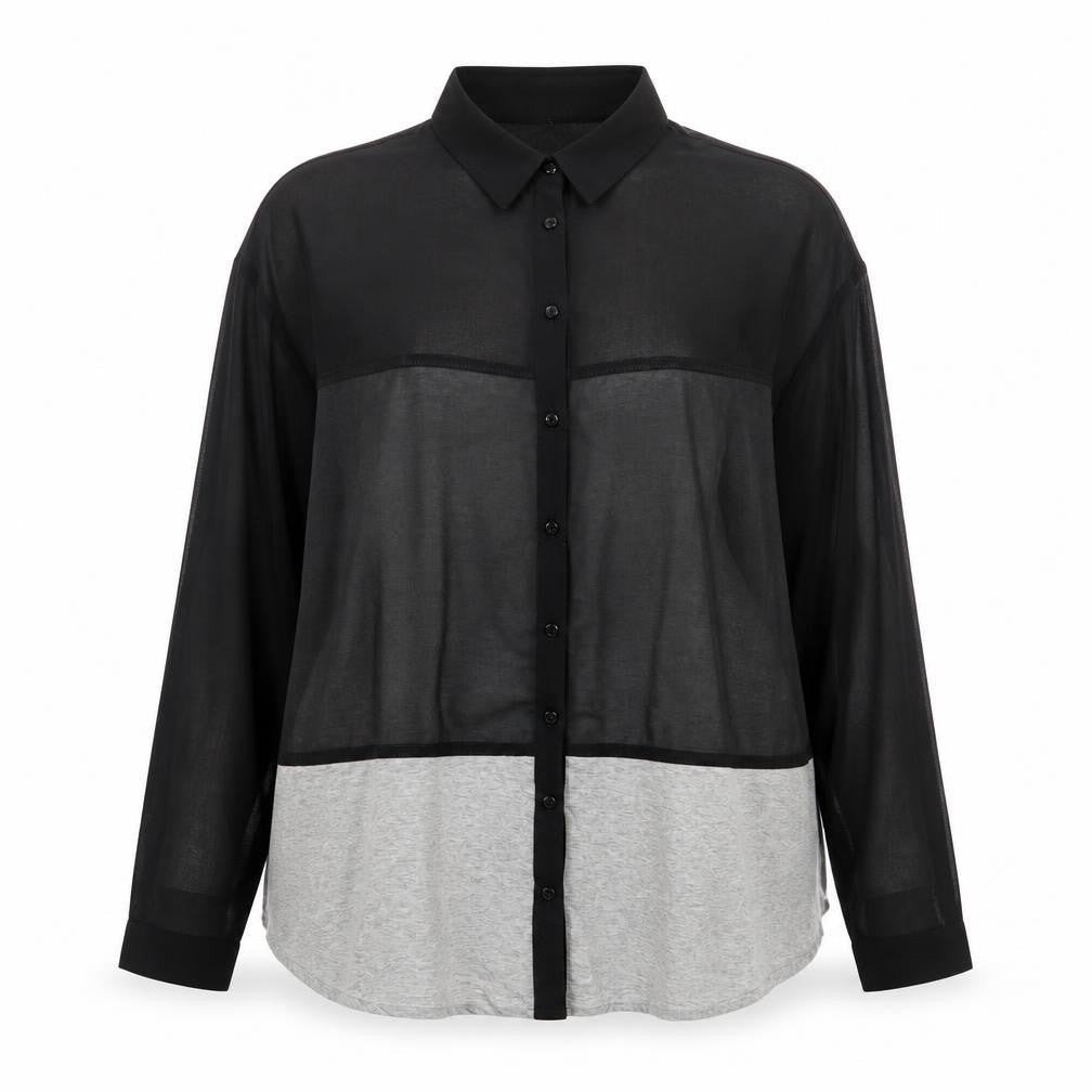 Bershka Women's Black Button-Up Medium Shirt