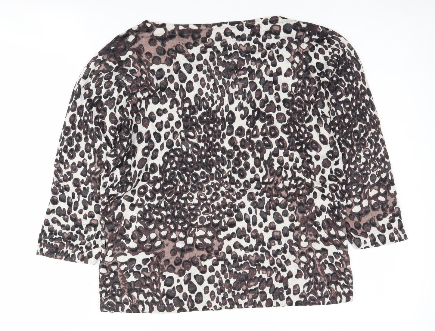 Minuet Women's Multicoloured Animal Print Pullover Jumper Size 16