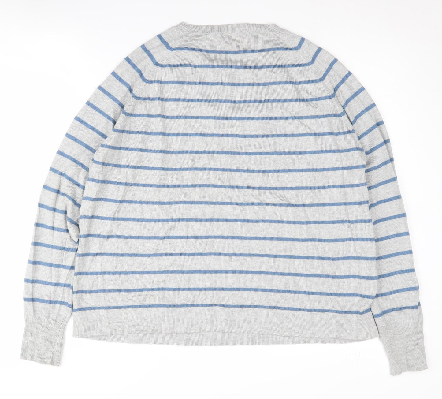 Linea Women's Grey Striped Pullover Jumper - M