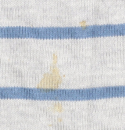 Close-up detail of Linea Women's Grey Striped jumper - M
