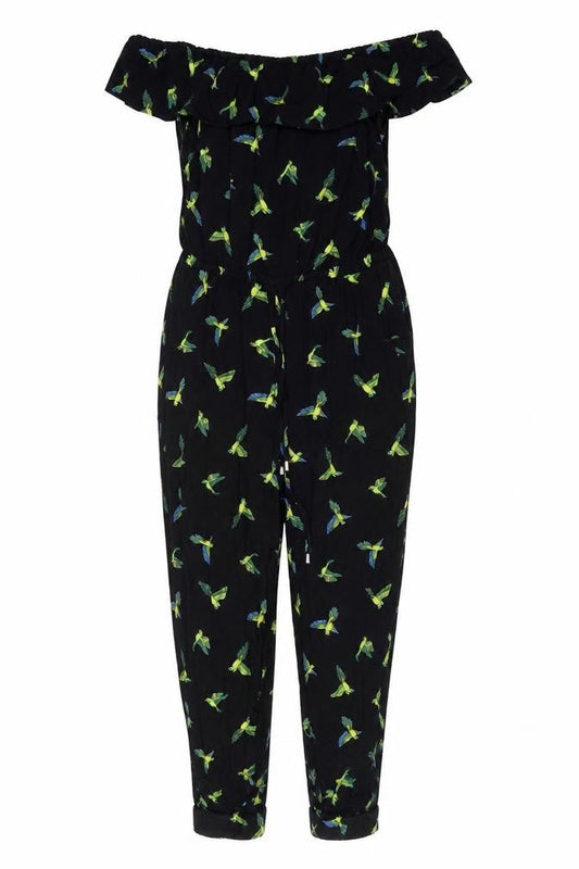 Oasis Women's Black Animal Print Jumpsuit Size 10