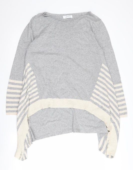 Jorli Women's Grey Striped XL Knit Jumper