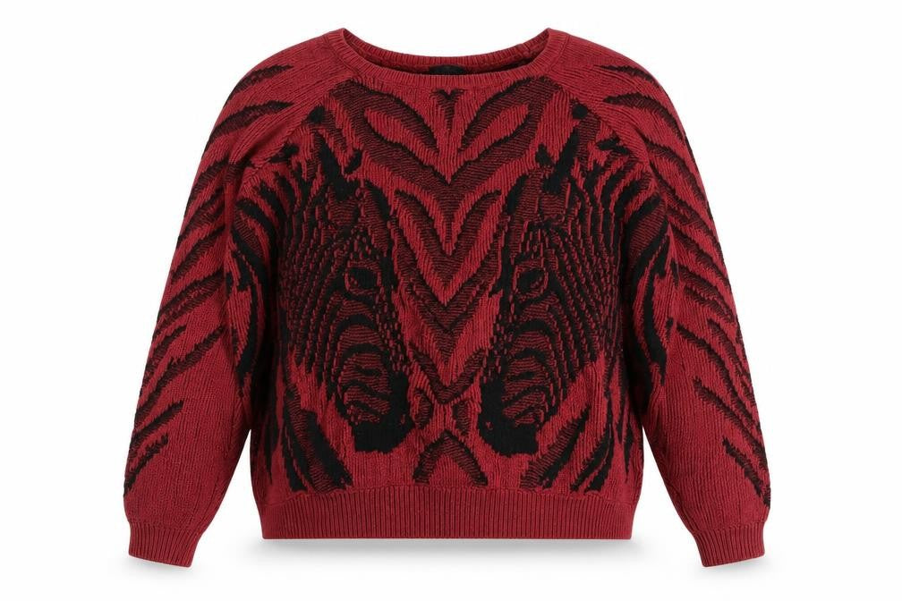River Island Women's Red Animal Print Pullover Jumper