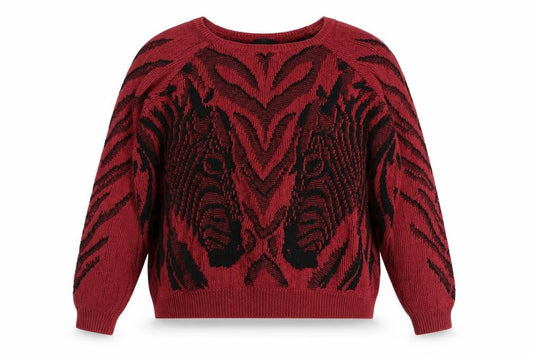 River Island Women's Red Animal Print Pullover Jumper