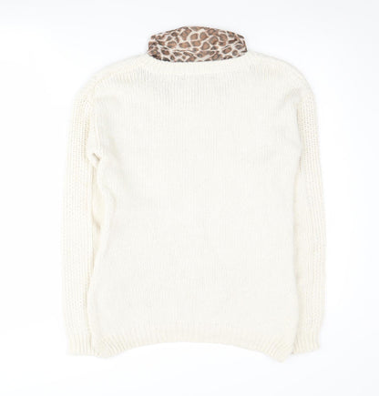 Next Women's Ivory Cable-Knit Pullover Jumper, Size 8