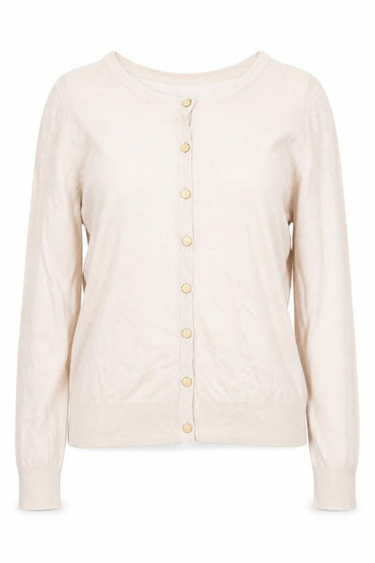 Warehouse Women's Ivory Cardigan, M, Button Accent