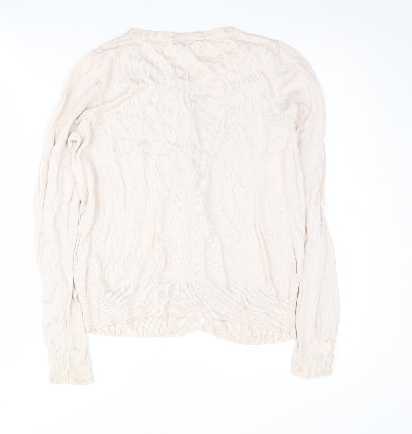 Warehouse Women's Ivory Cardigan, M, Button Accent