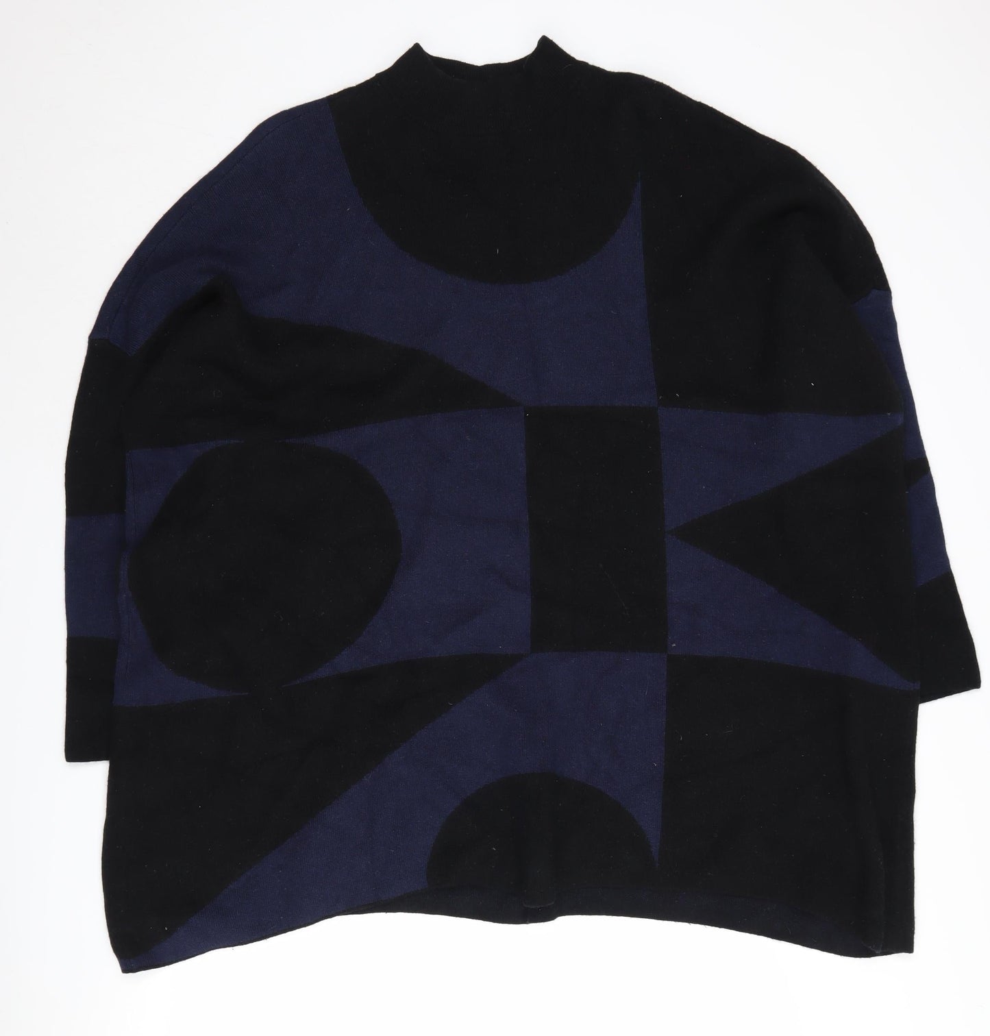 John Lewis Women's Black Geometric Knit Jumper, Size L