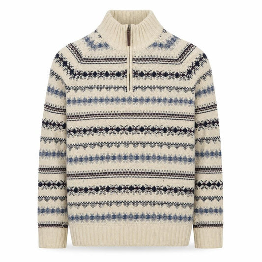Debenhams Men's Beige Medium 1/4 Zip Jumper