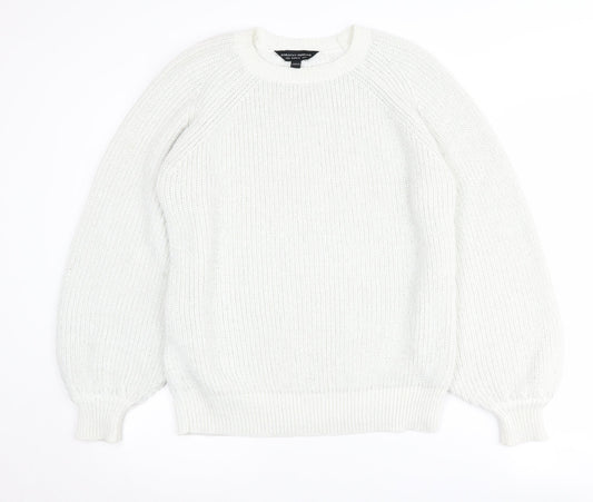 Dorothy Perkins Women's White Pullover Jumper UK 14