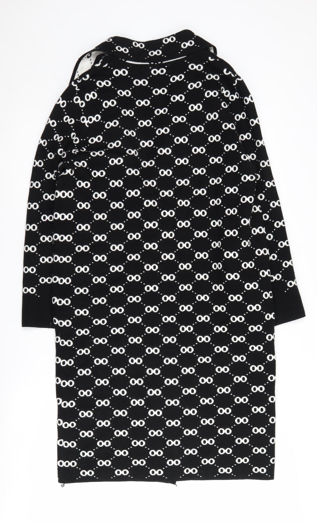 Back view of Alexara Women's Black Mid-Length Coatigan, M