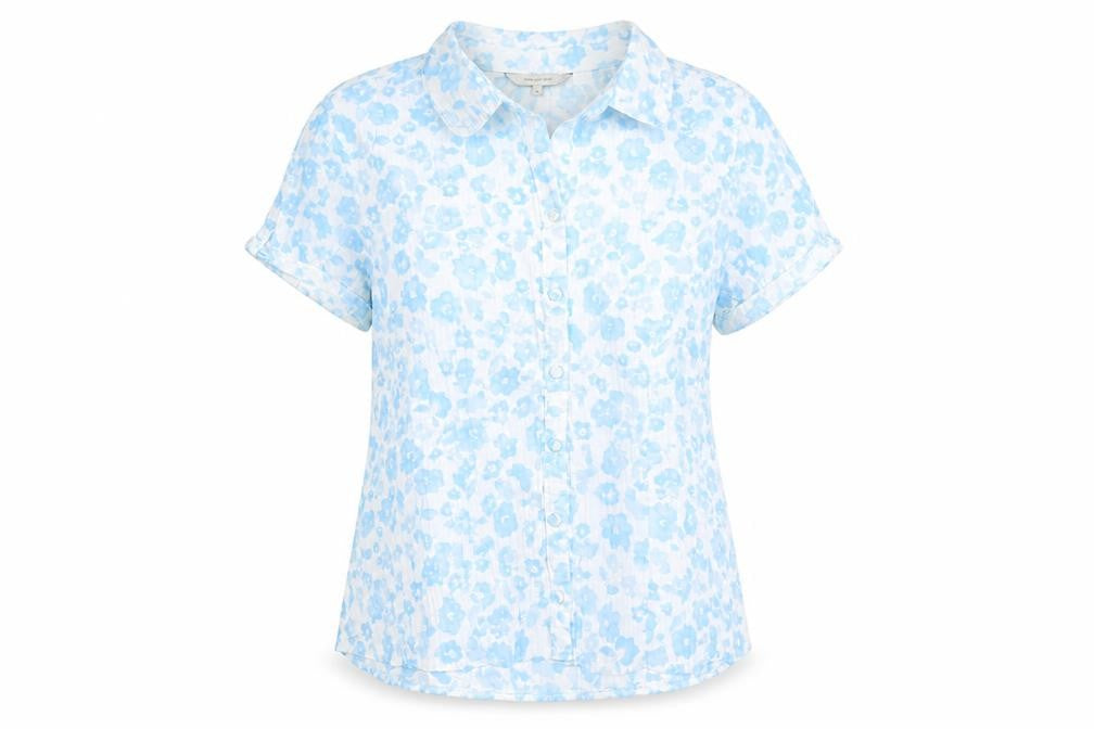 RJR.John Rocha Women’s Blue Floral Button-Up Shirt