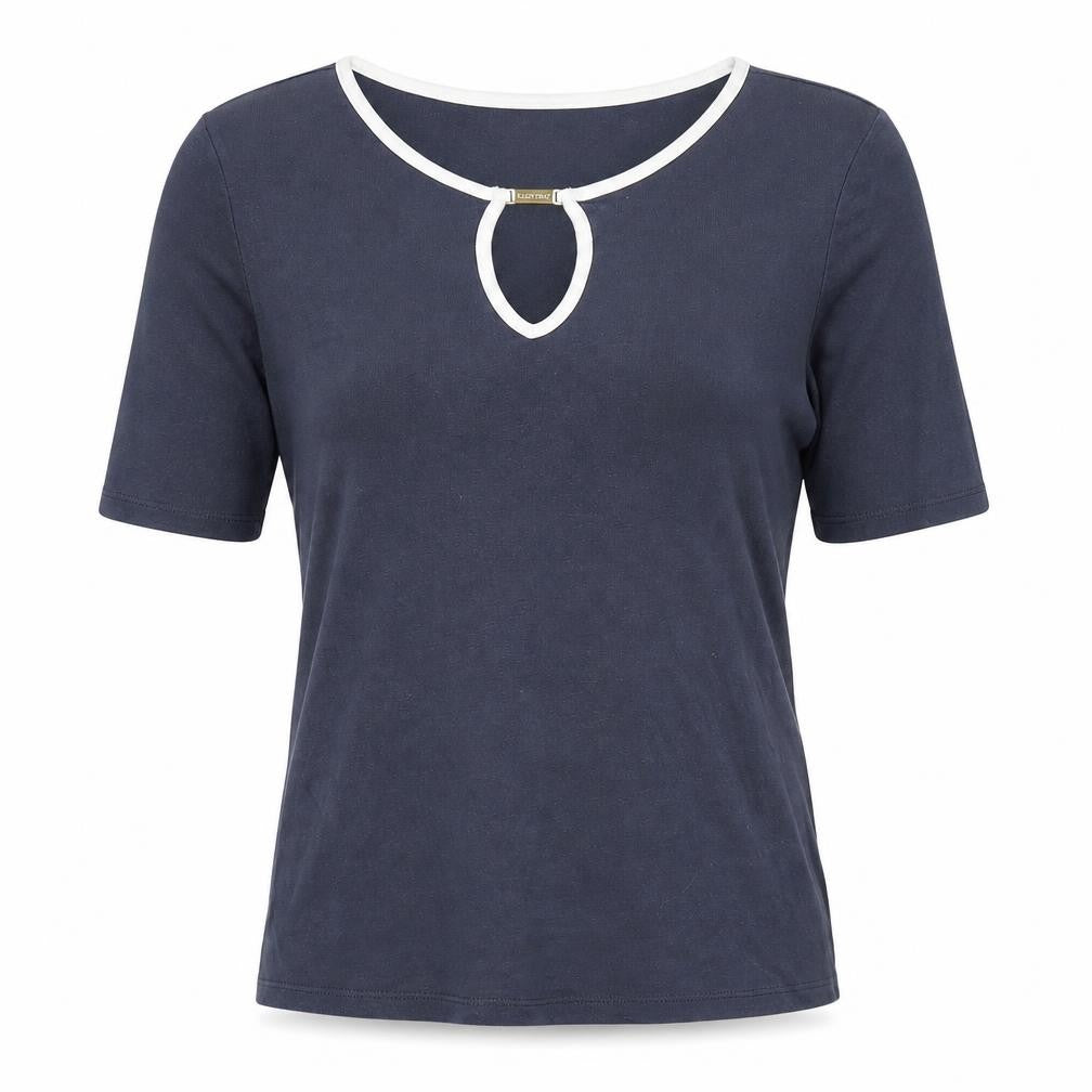 Ellen Tracy Women's Blue Crew Neck T-Shirt - Size 12