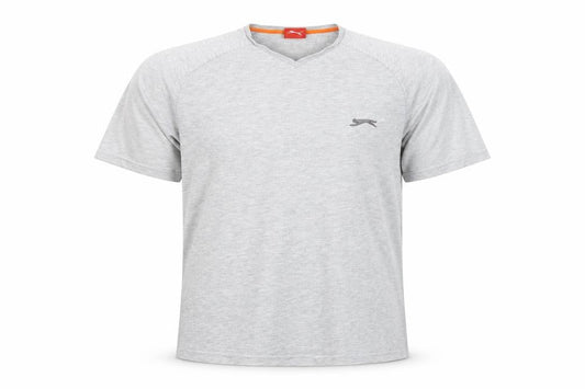 Slazenger Men's Grey L T-Shirt, V-Neck, Excellent Condition