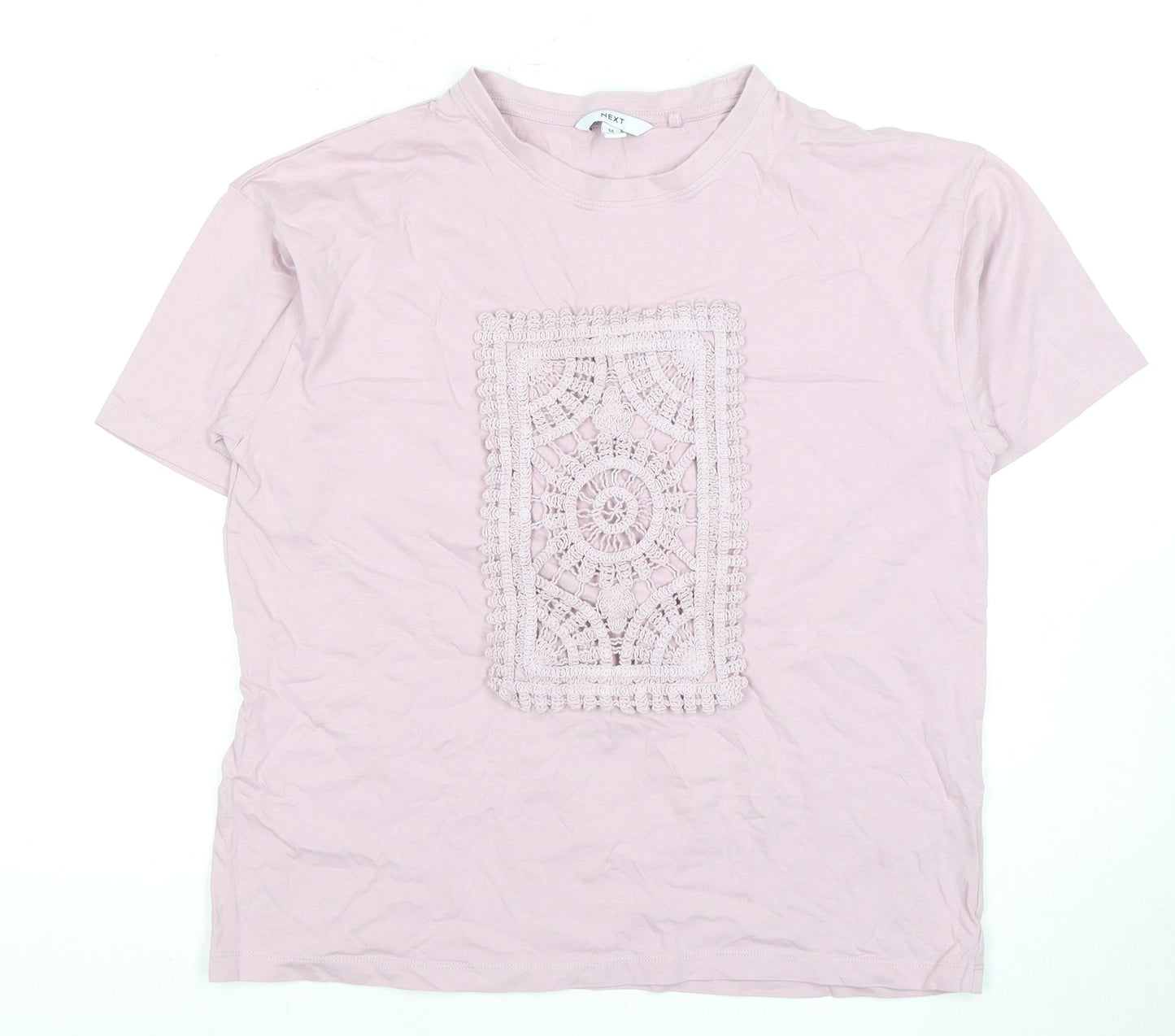 Next Pink Women’s Crochet Accent T-Shirt Size 12