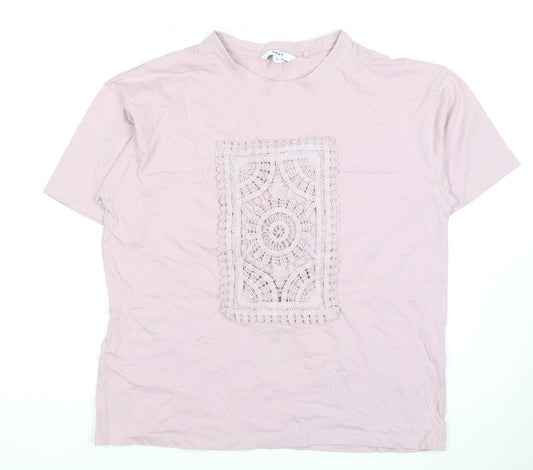 Next Pink Women’s Crochet Accent T-Shirt Size 12