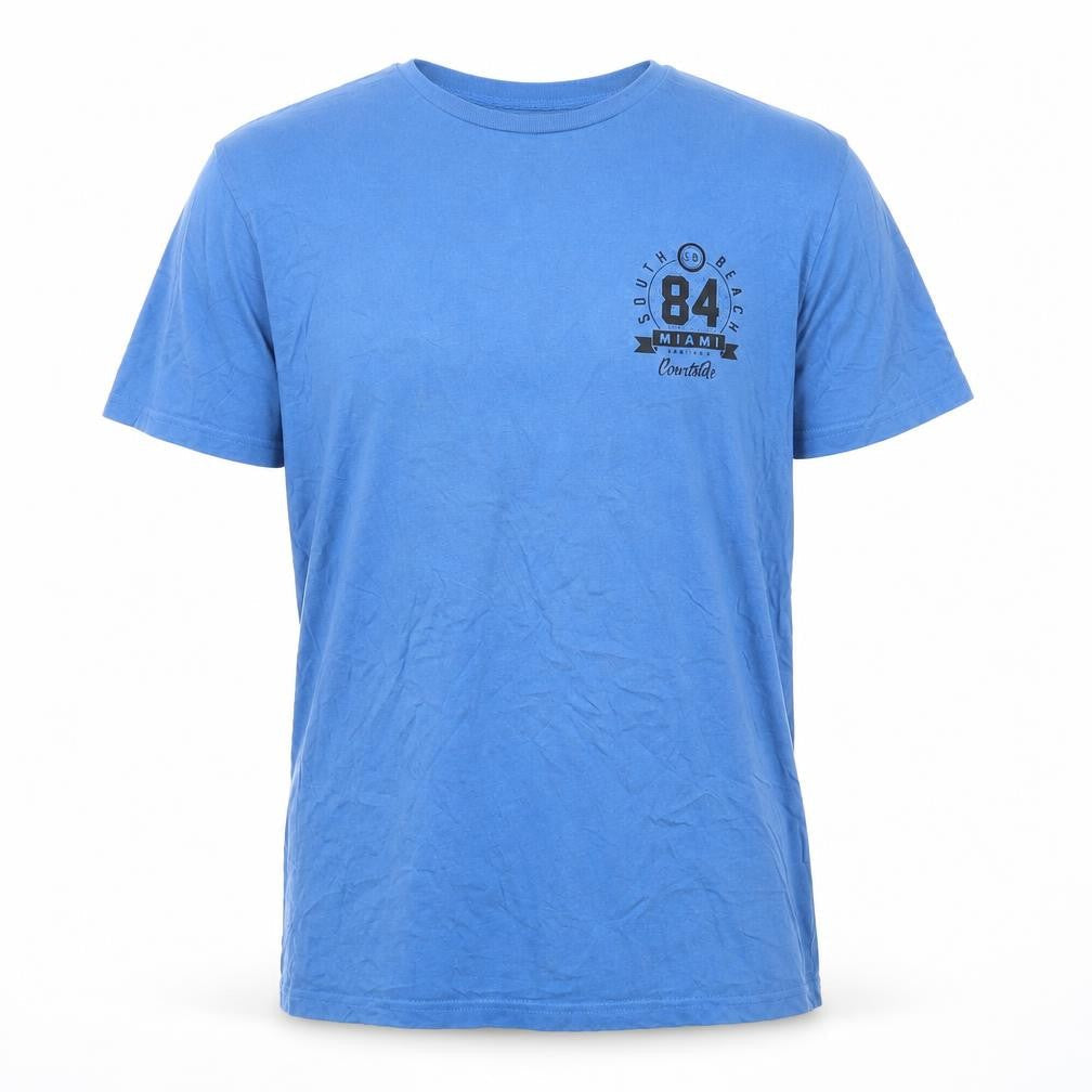 Topman Men's Blue Graphic Print T-Shirt, Medium