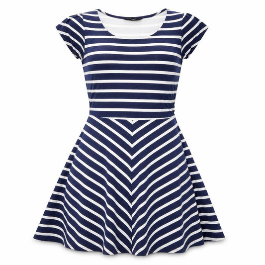 Dorothy Perkins Women's Blue Striped Skater Dress 10