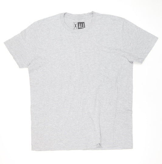 ALI Men's Grey Short Sleeve T-Shirt, Medium