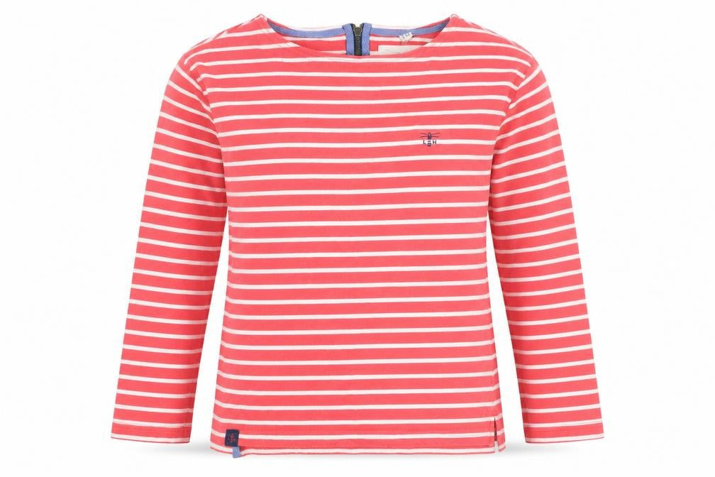 Lighthouse Women's Red Striped Cotton Long Sleeve T-Shirt