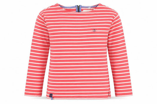 Lighthouse Women's Red Striped Cotton Long Sleeve T-Shirt