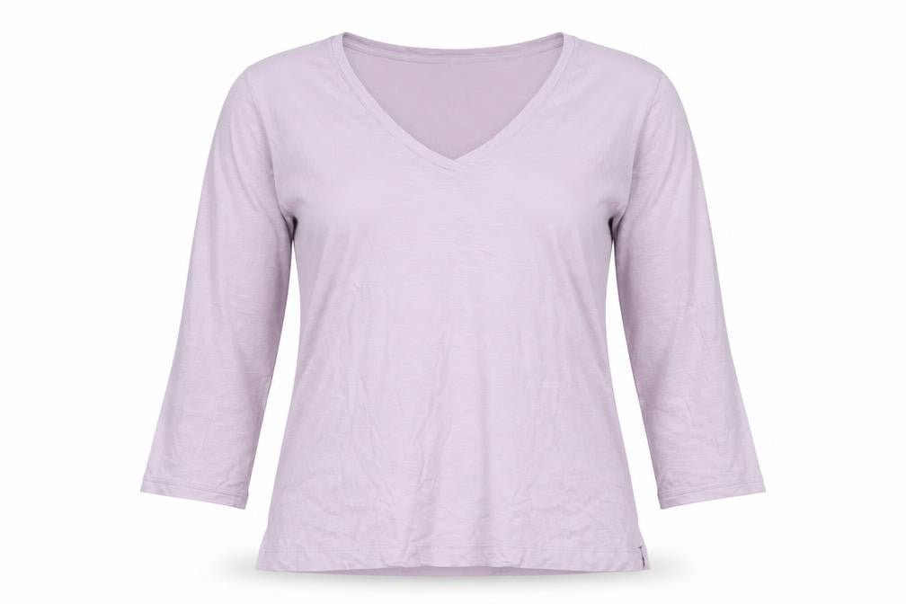 FatFace Women's Purple V-Neck Top, Size 10, 3/4 Sleeve