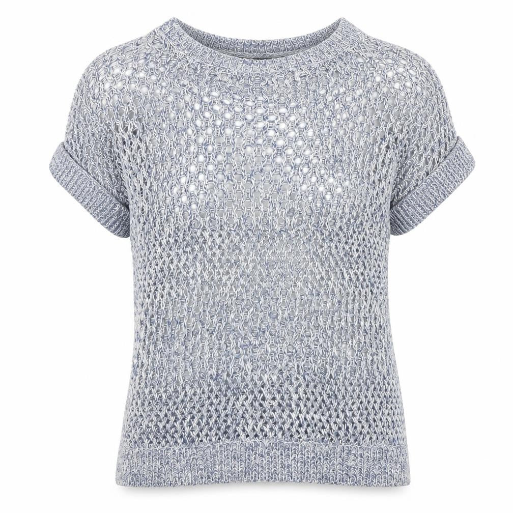 Dorothy Perkins Women's Blue Open-Knit Pullover Jumper