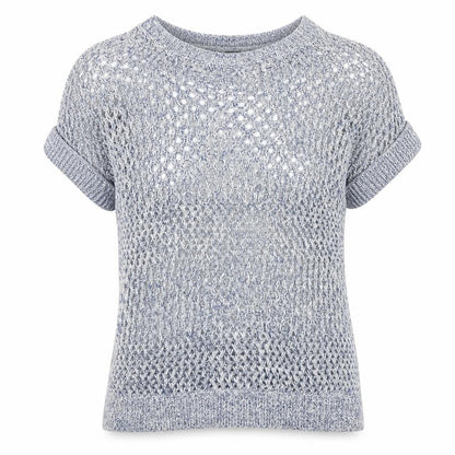 Dorothy Perkins Women's Blue Open-Knit Pullover Jumper