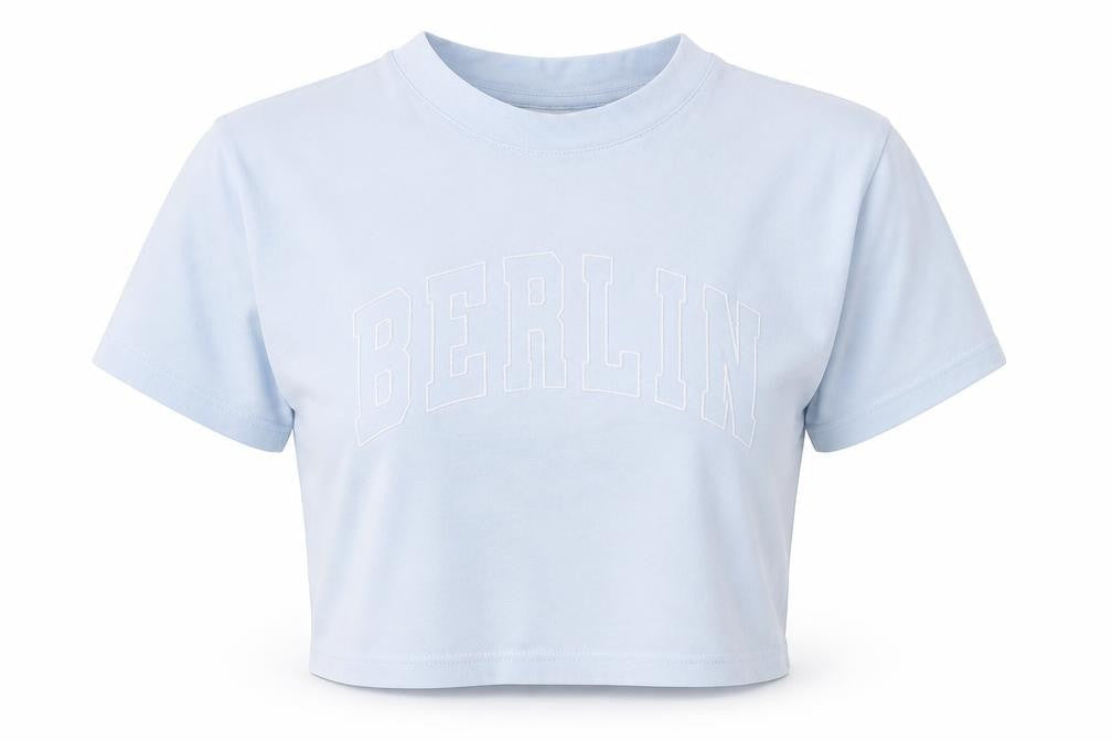Topshop Women’s Blue Cropped T-Shirt UK 8