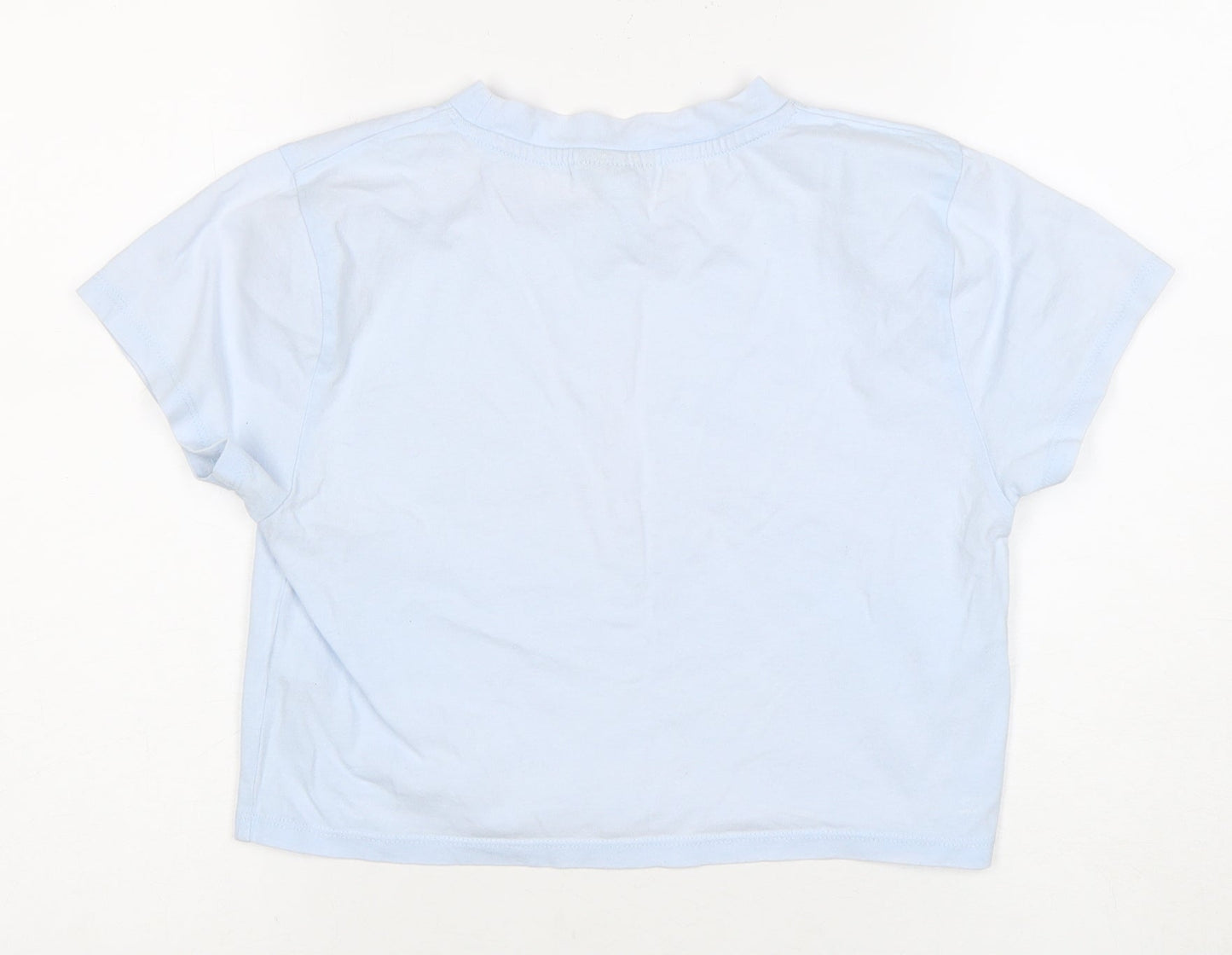 Topshop Women’s Blue Cropped T-Shirt UK 8