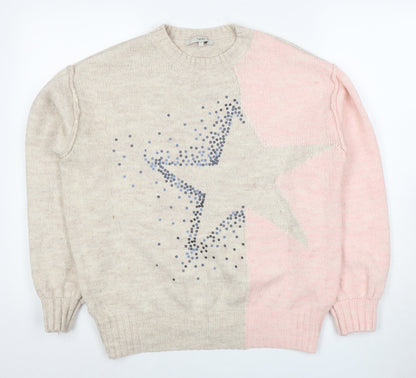 Next Women's Multicoloured Wool Pullover Jumper M