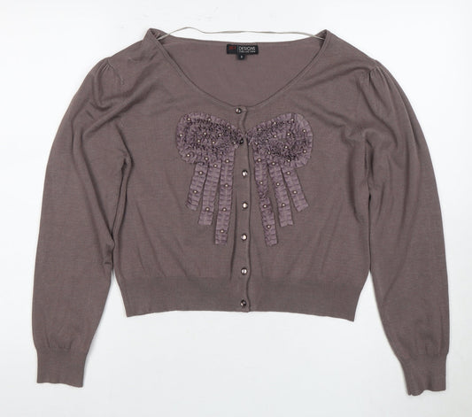 SKY Designs Women's Brown V-Neck Cardigan Size 10