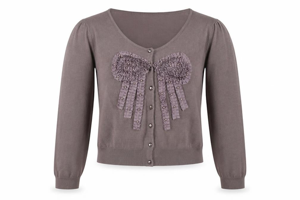 SKY Designs Women's Brown V-Neck Cardigan Size 10