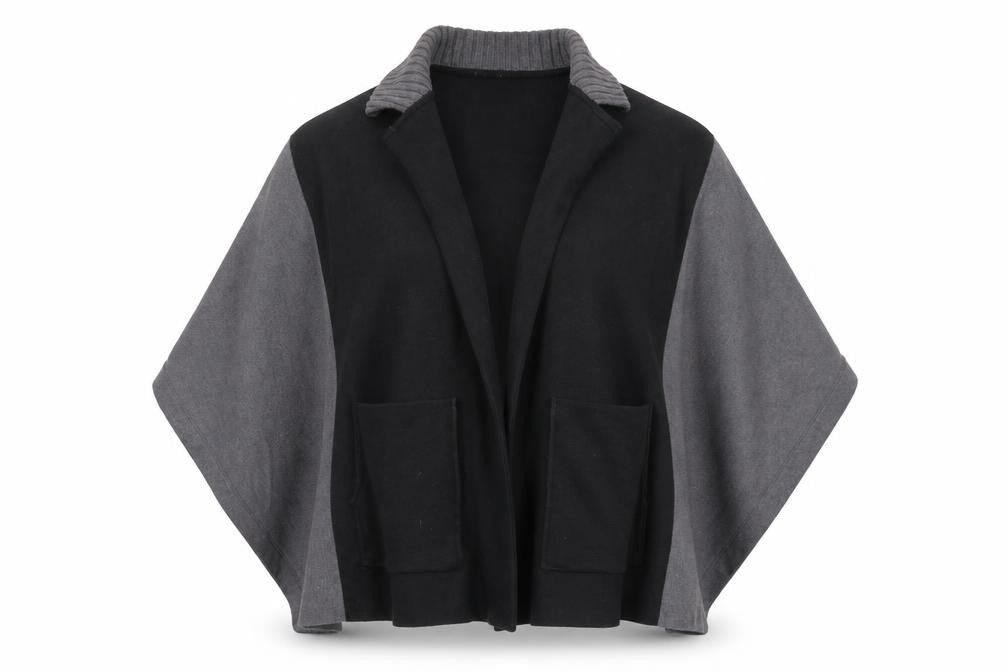 Badgley Mischka Women's Black & Grey Coatigan M